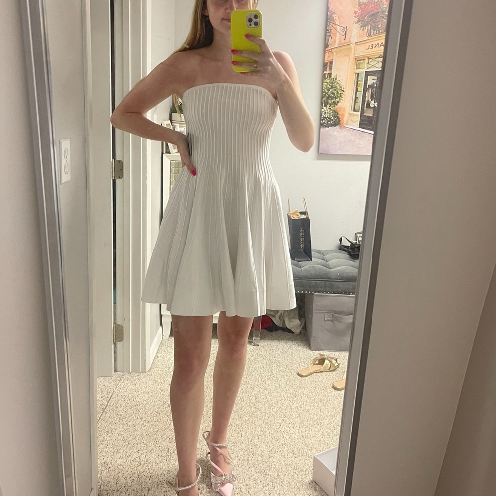 Strapless white dress from express